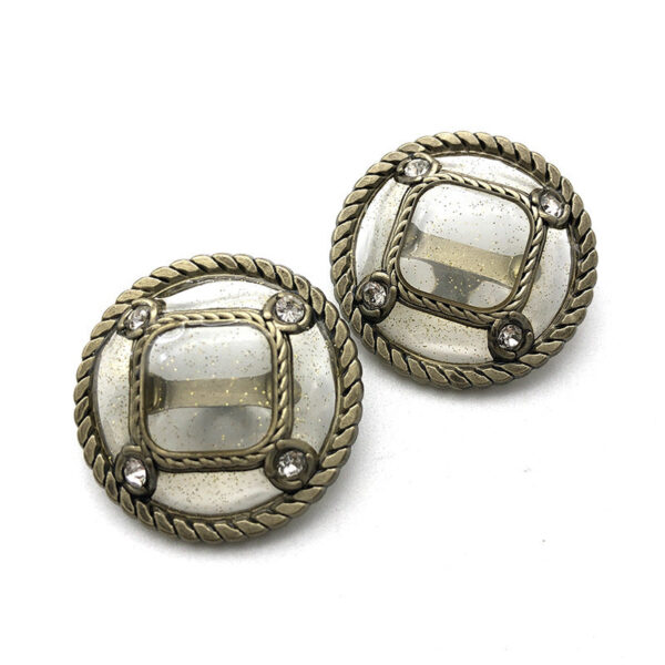 18-27mm Round Metal Transparent Diamond Women’s Coat Buttons 10pcs - Image 2