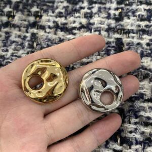 30/35/40MM Oversized Unique Hollow Metal Shank Buttons Bulk 50pcs