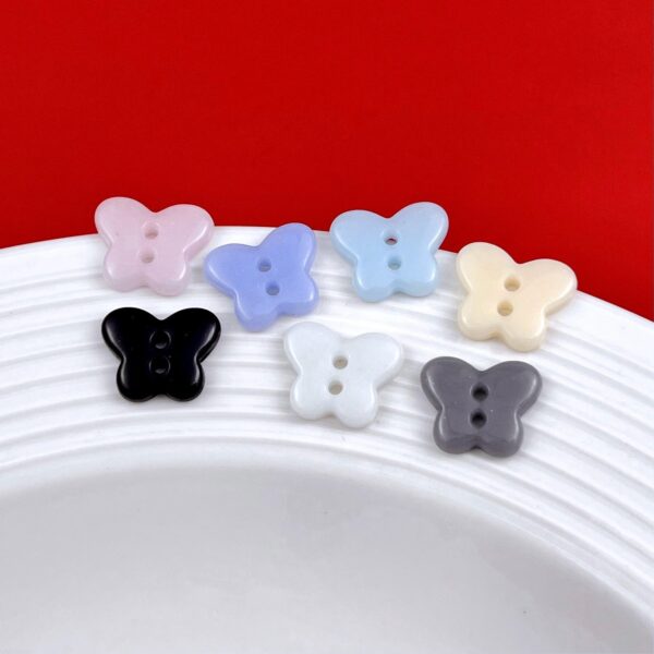 Butterfly Ceramic Buttons Perfect for Kids’ Shirts & Knitwear 20pcs - Image 2