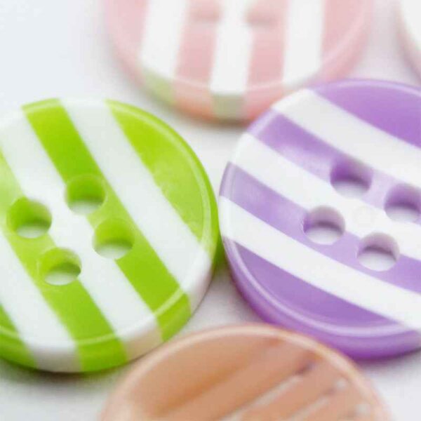12.5mm Round 4-Hole Striped Resin Buttons for Children Clothing 100pcs