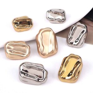 Concave Irregular Metal Shank Buttons 3-Color 30 Pack
