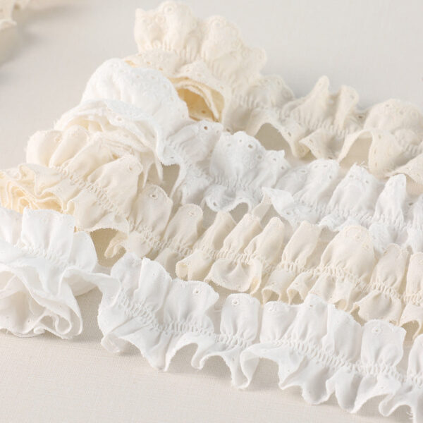 45/50mm 3D Double-Sided Cotton Pleated Lace Trim 5 Yards - Image 4