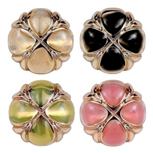 18/23mm Colorful Jelly Clover Metal Shank Button 10pcs