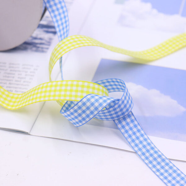 6/10/16/25/38mm Knitted Checkered Ribbon 10 Colors Set - Image 4