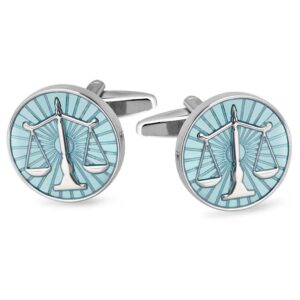Blue Balance Scale Cufflinks