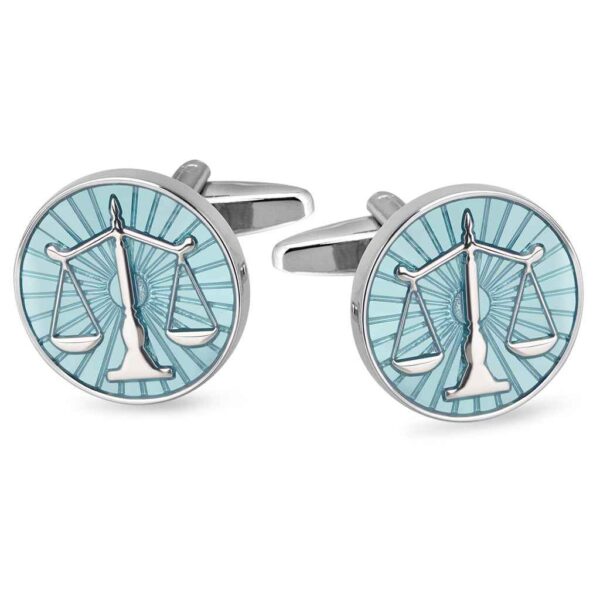 Blue Balance Scale Cufflinks