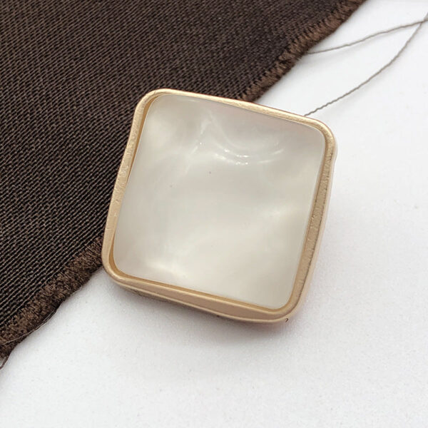 23mm Stone Square Women’s Wool Coat Metal Shank Button 12pcs - Image 2