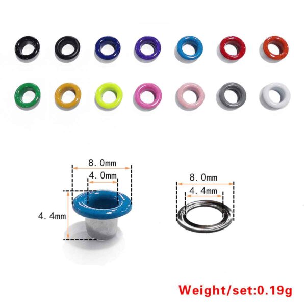 3-10mm 18-Color Shoe Eyelets Hollow Rivets for DIY Shoes 180 Pack