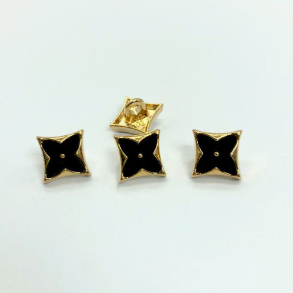 11.5mm Rhombus Four-Leaf Clover Enamel Metal Shank Shirt Buttons 20pcs - Image 6