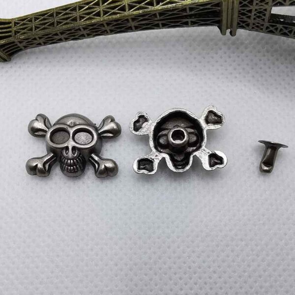 Gothic Punk Zinc Alloy Skull Rivets Vintage Silver 42 Pack(7 Styles)