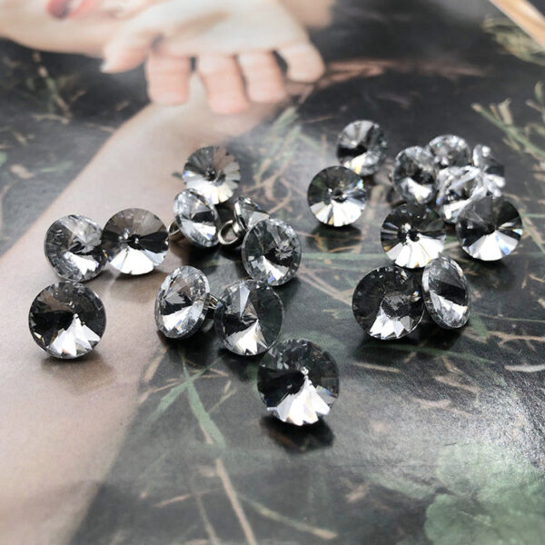 18mm Crystal Glass Rhinestone Shank Decorative Buttons 50PCS - Image 2