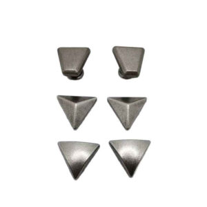 11mm Vintage Silver Triangle Rivets – Antique Zinc Alloy Studs 30 Pack