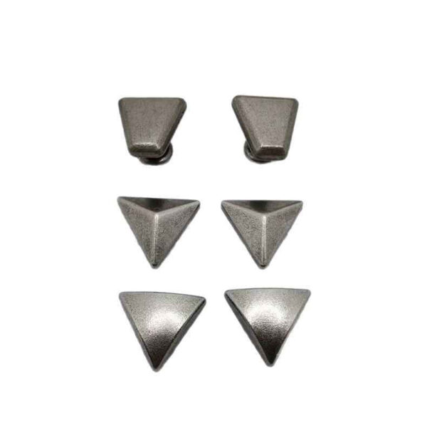 11mm Vintage Silver Triangle Rivets – Antique Zinc Alloy Studs 30 Pack