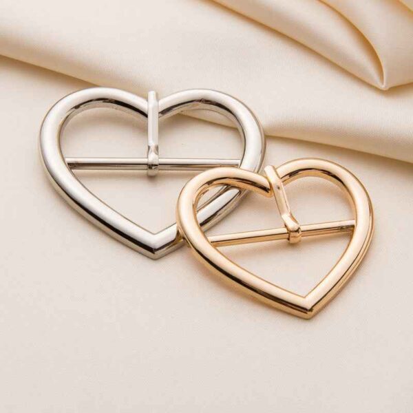 30/35/40mm Gold Silver Heart-Shaped Metal Roller Buckles 20pcs