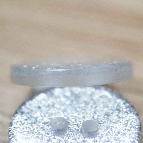 12/19mm Round 2-Hole White Transparent Glitter Resin Buttons 100pcs