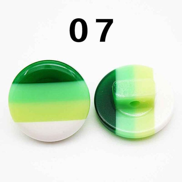 14mm Rainbow Round Shank Striped Resin Buttons for Shirts 50pcs