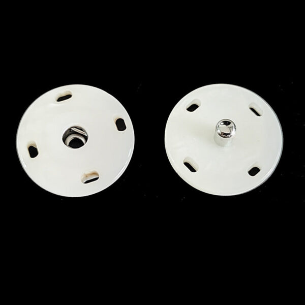 15-25mm Pearl White Invisible Resin Snap Buttons 20pcs - Image 2