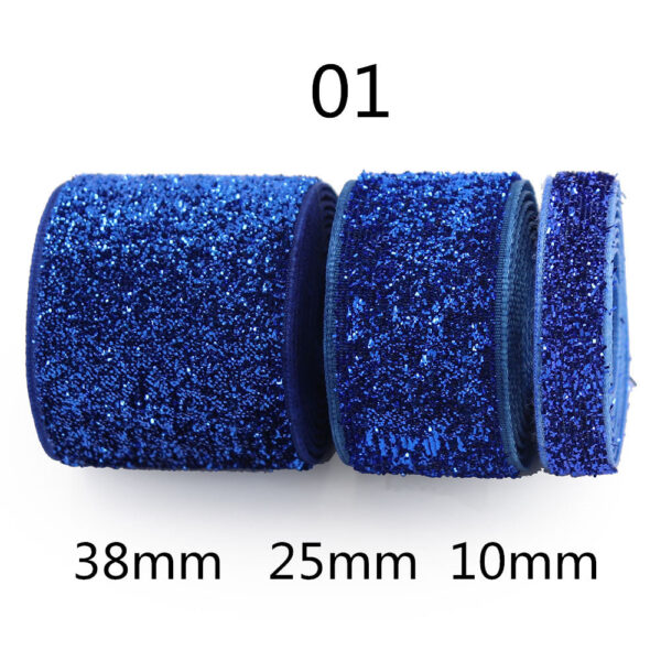 10/25/38mm Gradient Chenille Ribbon with Sparkle 3 Sizes Pack - Image 2