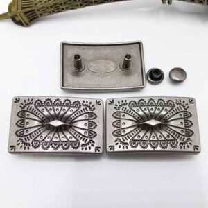 28x18MM Antique Silver Floral Metal Tag Rivet Vintage Decorative Studs