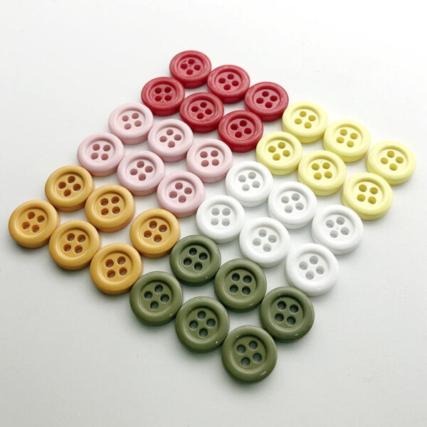11.5mm Colorful Round Four-Hole Buttons for Kids' Cardigans 100pcs - Image 3
