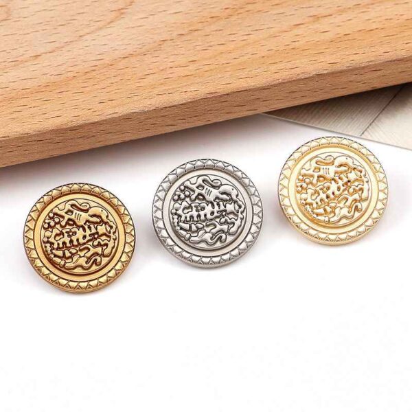 3/4 Inch Double Horse Wave Metal Coat Buttons 20pcs