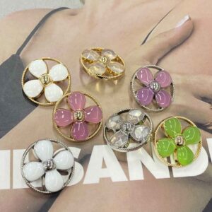 18/20/23mm Round Clover Ring Metal Shank Buttons for Clothing 10pcs