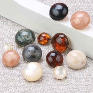 11.5-25mm Cat Eye Pearlized Metal Shank Buttons for Sweaters 50 Pack