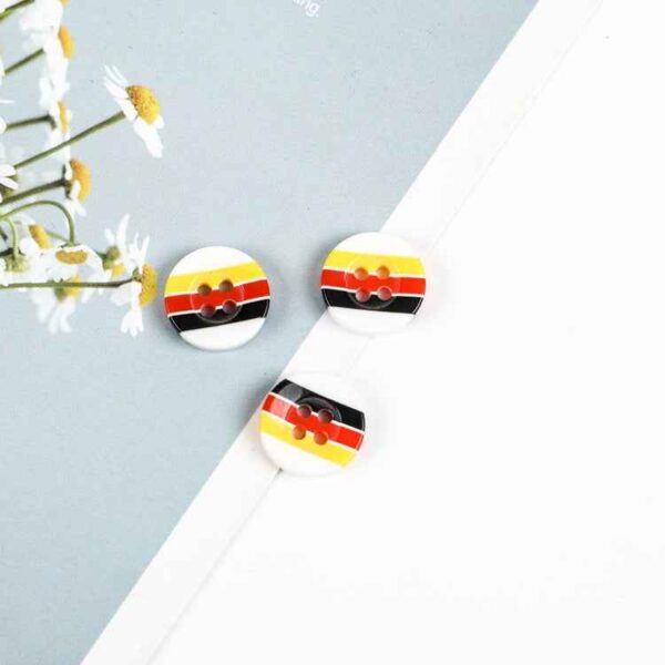 11.5mm Round 4-Hole Colorful Striped Buttons for Casual Shirts 96 Pack
