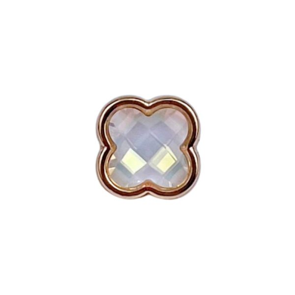 Plaid Polished Four-Leaf Clover Metal Buttons for Women Dresses 12pcs - Image 3