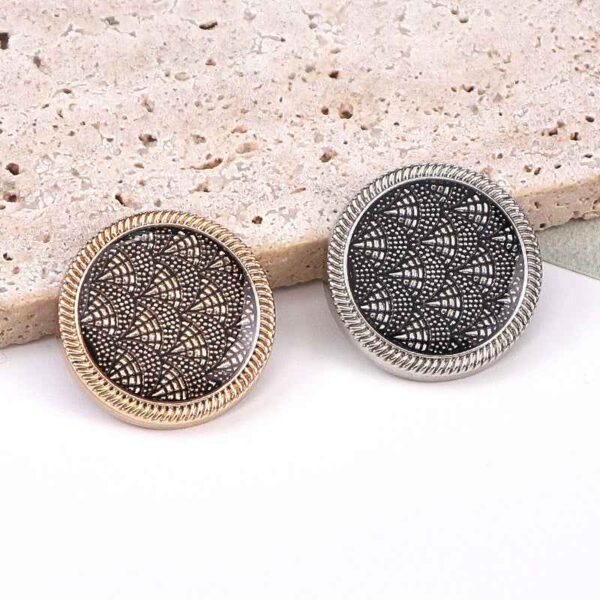 3/4 Inch Fish Scale Enamel Metal Shank Buttons for Sewing 20pcs