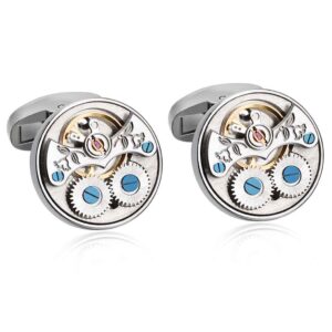 Exposed Tourbillon Watch Movement Cufflinks for Men
