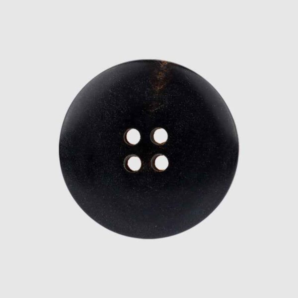 25mm Round 4-Hole Natural Black Buffalo Horn Buttons for Coats 10pcs