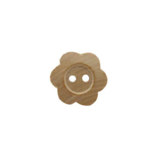 15mm Natural Wood Plum Blossom 2-Hole Buttons for Kids’ Shirts