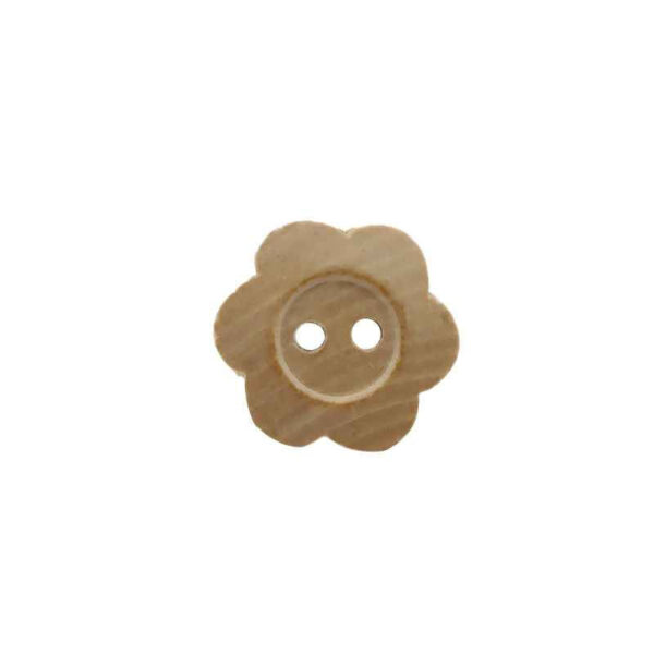 15mm Natural Wood Plum Blossom 2-Hole Buttons for Kids’ Shirts