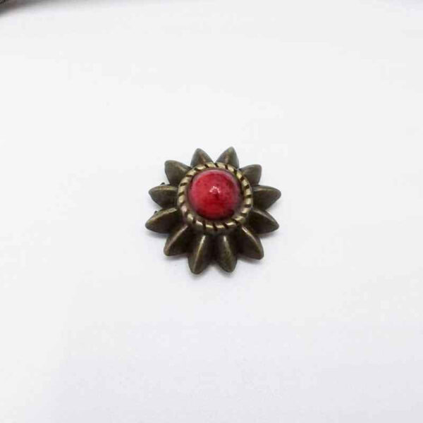 13mm Vintage Turquoise Chrysanthemum Screw-Back Studs 40 Pack