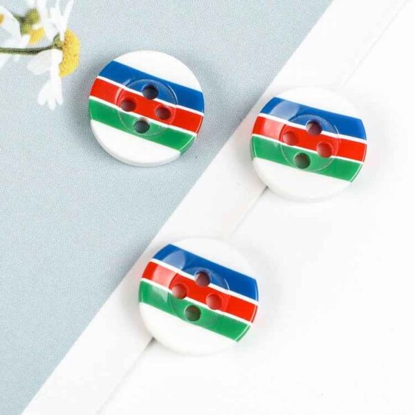 11.5mm Round 4-Hole Colorful Striped Buttons for Casual Shirts 96 Pack