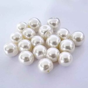 8-18MM Plastic Pearl White Hidden Hole Buttons Fasteners 40pcs