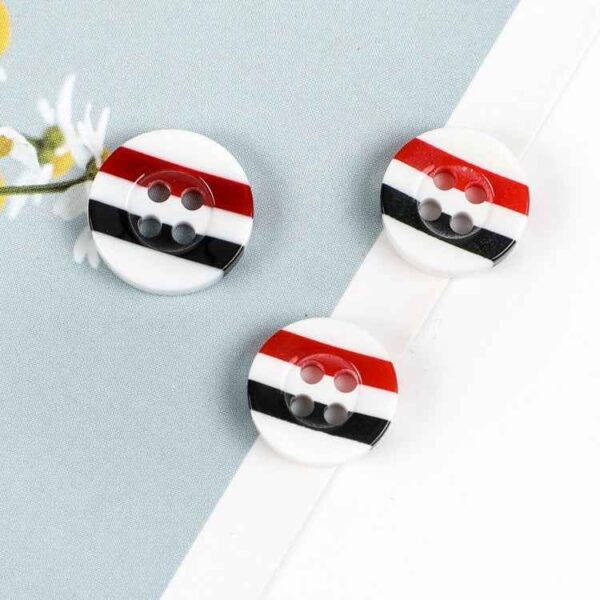 11.5mm Round 4-Hole Colorful Striped Buttons for Casual Shirts 96 Pack