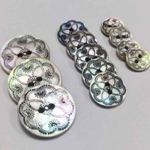 18L/24L/36L Black Pattern Mother of Pearl 2-Hole Shell Buttons 99 Pack