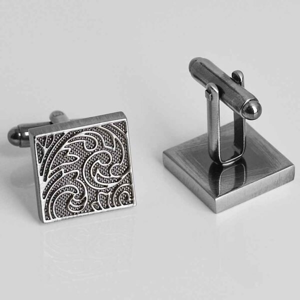16mm Square Vintage Pattern Cufflinks – Antique Silver