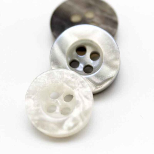 11mm Glitter Transparent Iridescent Wide Edge Resin Buttons 100pcs