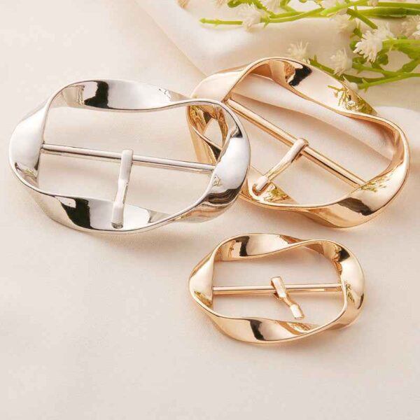 35/40/50mm Gold Silver Flanged Oval Belt Metal Buckles 20pcs
