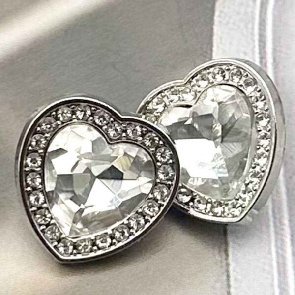 28L/36L Heart-Shaped Gemstone Metal Shank Buttons for Women 10pcs