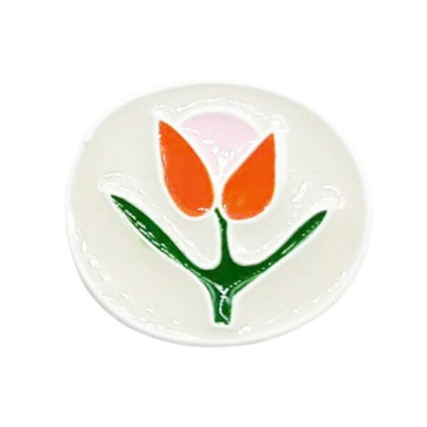 18MM Vintage Hand-Painted Oil-Drop Tulip Metal Buttons 20pcs - Image 7