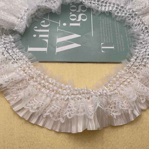 7.5cm Spandex Satin Lace Ruffle Trim for Lolita Dresses – 10 Yards
