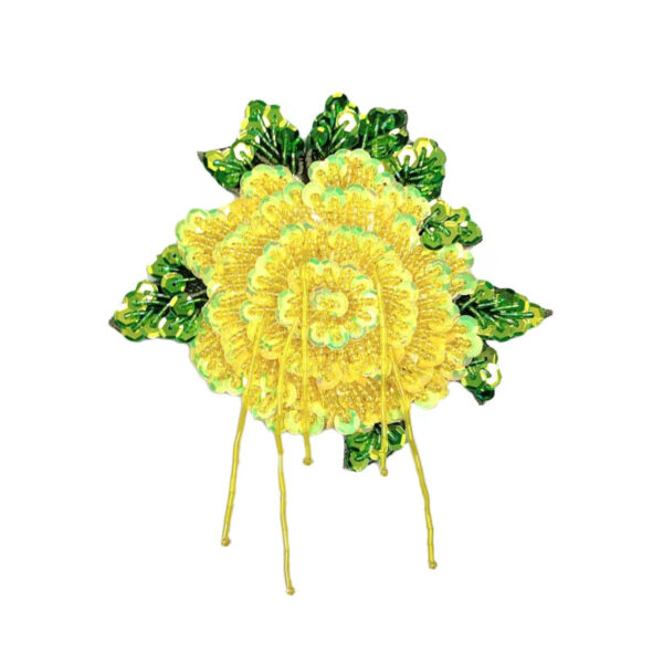 Water-Soluble Flower Embroidered Patches Beads Sequins Pearls 3 Pack - Image 4