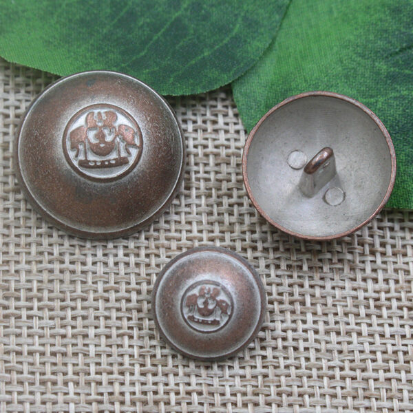 15/20/23mm Vintage Bronze Tin Round Shank Buttons 96 Pack - Image 6