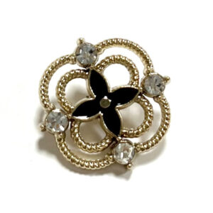 20mm Rhinestone Hollow Clover Metal Shank Button 12pcs