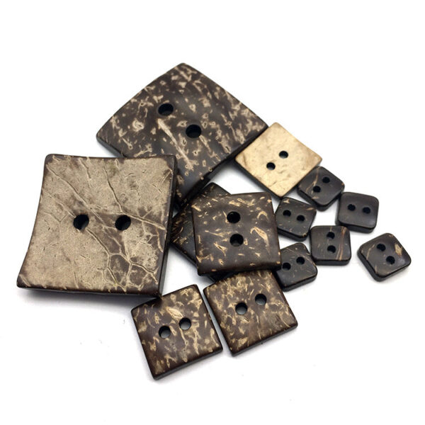 10-54mm Extra Large Coconut Shell Square Two Hole Buttons 30pcs - Image 2