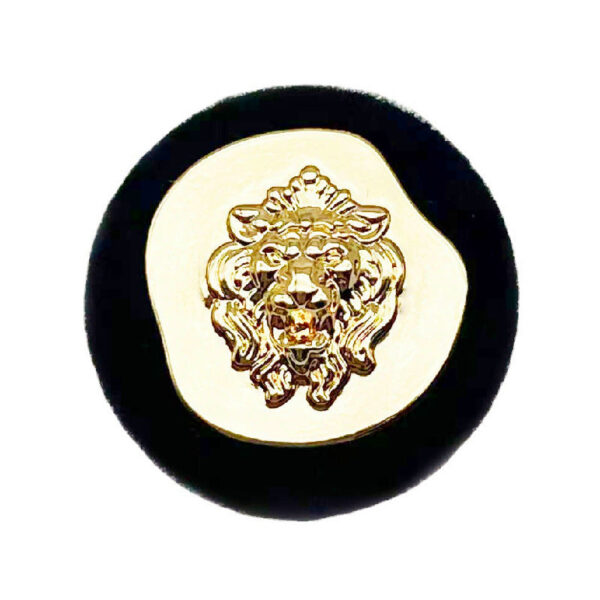 Lion Head Black Flocked Metal Button for Women’s Blazers 20pcs